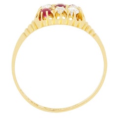 Victorian 0.30ct Diamond and Pink Sapphire Cluster Ring, hallmarked 1908