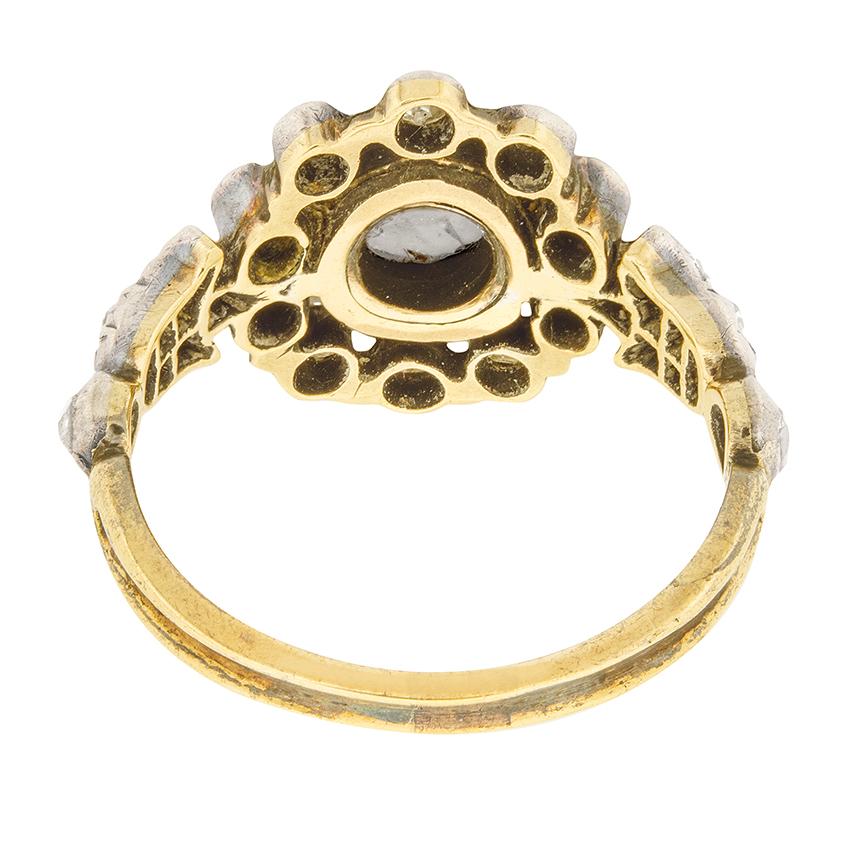 Viktorianischer 0,30 Karat Diamant-Cluster-Ring mit Rosenschliff, um 1870 für Damen oder Herren im Angebot