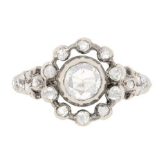 Anillo victoriano con racimo de diamantes talla rosa de 0,30 ct, c.1870