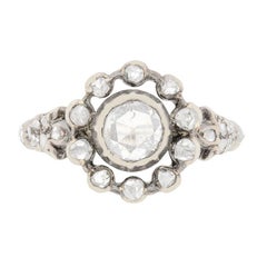 Viktorianischer 0,30 Karat Diamant-Cluster-Ring mit Rosenschliff, um 1870