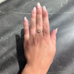 Victorian 0.32 Old Mine Cut Diamond 14K Gold Antique Belcher Engagement Ring