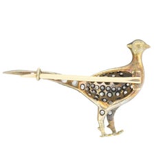 Victorian 0.35ct Diamond Pheasant Brooch, c.1880s