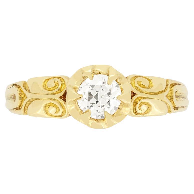Victorian 0.40ct Diamond Solitaire Ring, c.1880s For Sale
