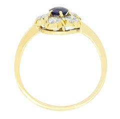Victorian 0.40ct Sapphire and Diamond Cluster Ring, c.1880s