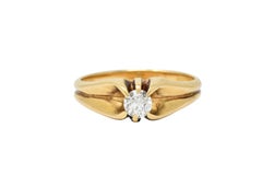 Victorian 0.41 Carat Diamond 14 Karat Gold Unisex Ring Circa 1900