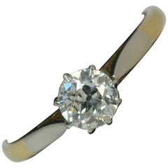 Victorian 0.45 Carat Old Cut Diamond 18 Carat Gold Solitaire Ring