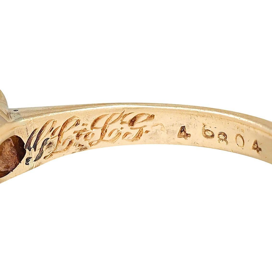 Anello di fidanzamento antico solitario in oro 14K Victorian 0.45 CTW Old Mine Cut in vendita 1