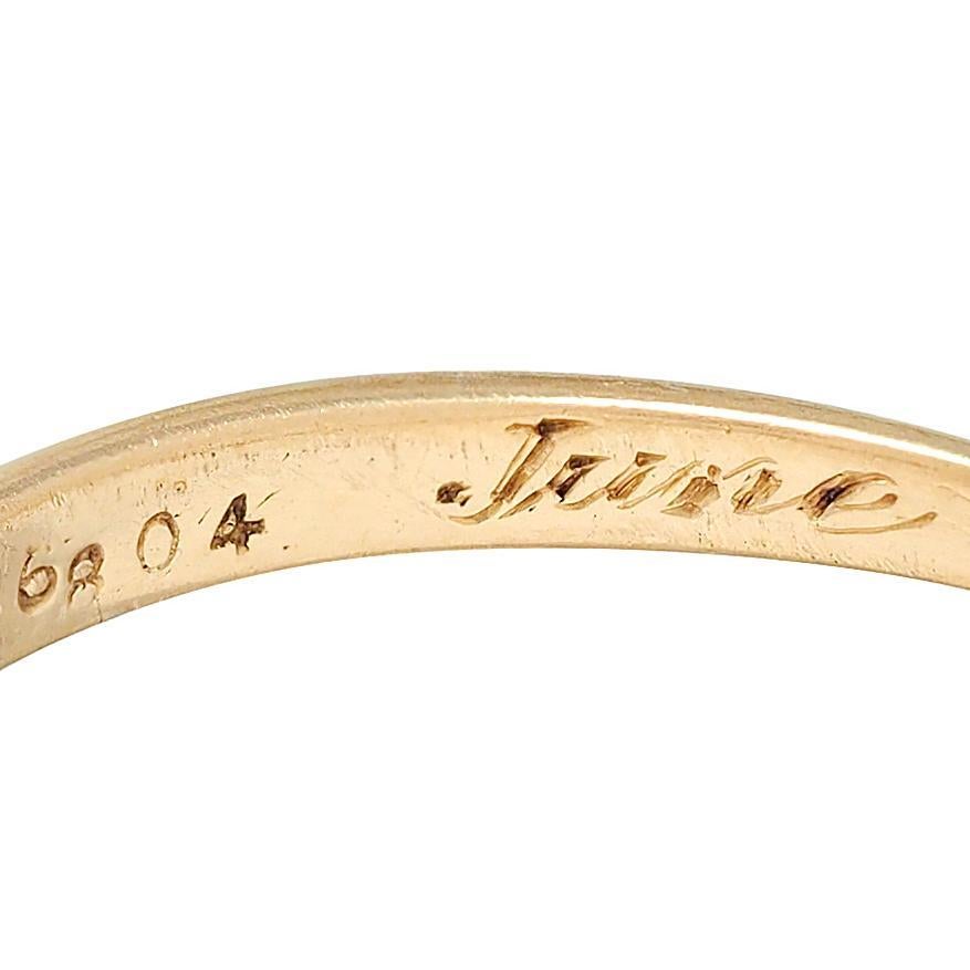 Anello di fidanzamento antico solitario in oro 14K Victorian 0.45 CTW Old Mine Cut in vendita 2