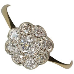 Victorian 0.50 Carat Old Cut Diamond 18 Carat Gold Cluster Ring