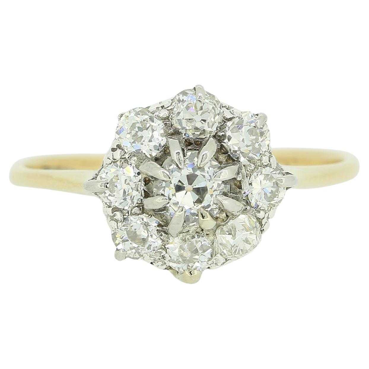 Victorian 0.50 Carat Old Cut Diamond Cluster Ring