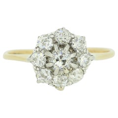 Antique Victorian 0.50 Carat Old Cut Diamond Cluster Ring