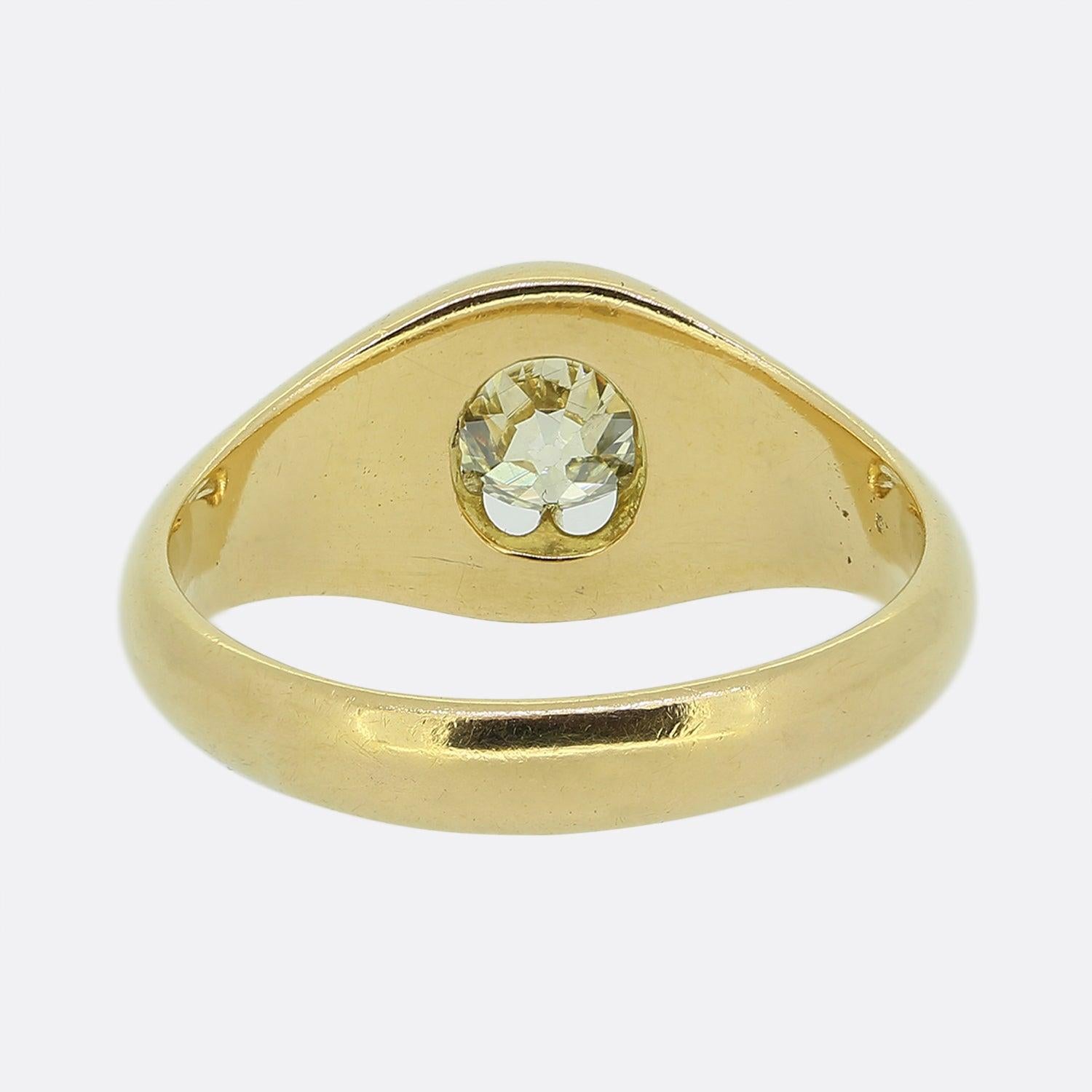 Victorian 0.50 Carat Old Cut Diamond Gypsy Ring In Good Condition In London, GB