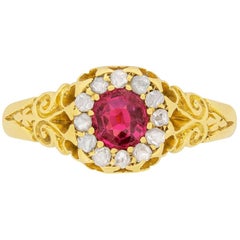 Victorian 0.50 Carat Ruby and Rose Cut Diamond Ring, circa 1890s