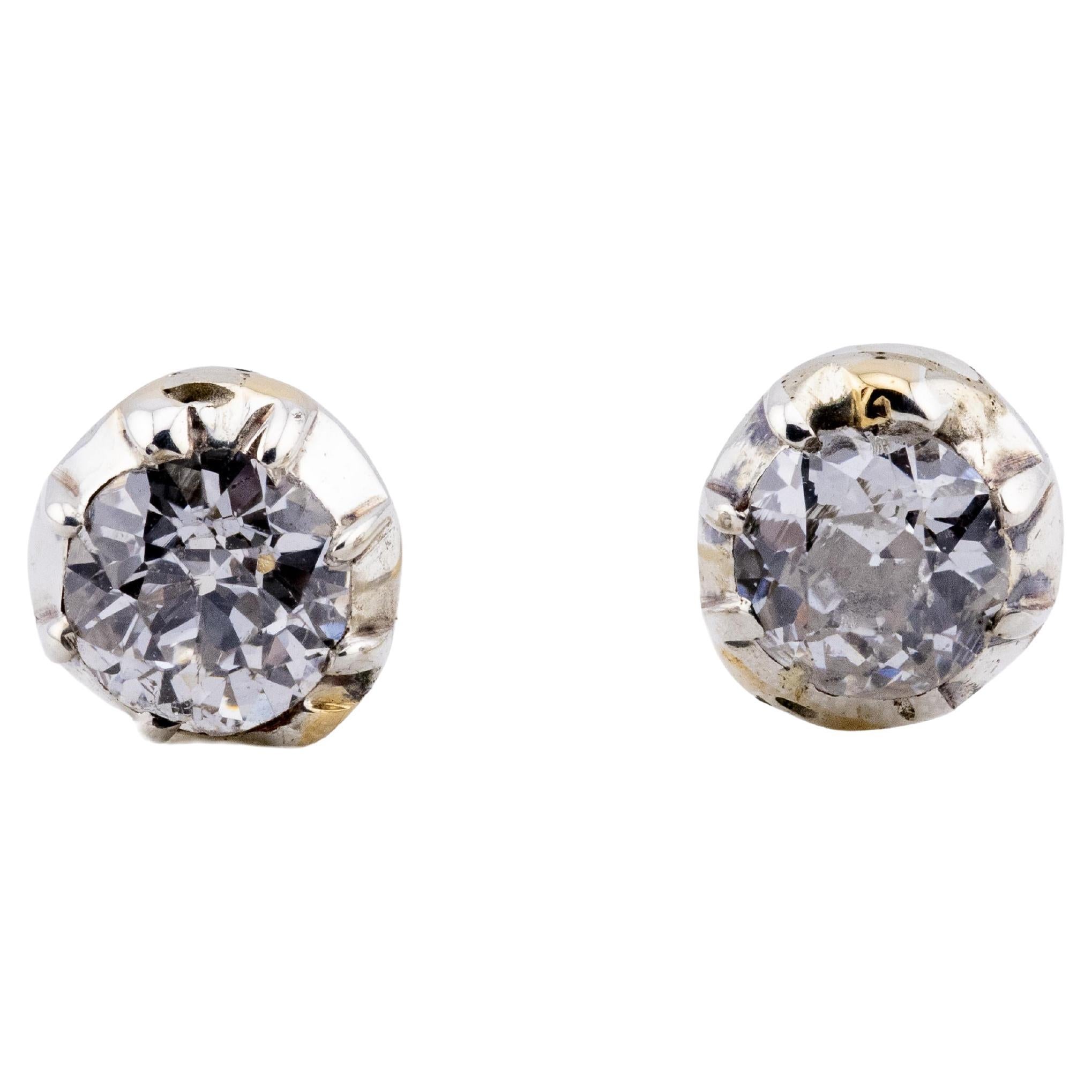 Orecchini vittoriani con diamanti Old Mine Cut da 0,50 CTW A. Collet