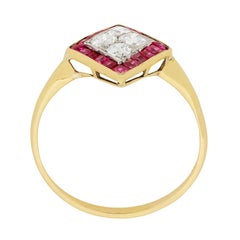 Victorian 0.50 Carat Diamond and Ruby Ring, circa 1880s