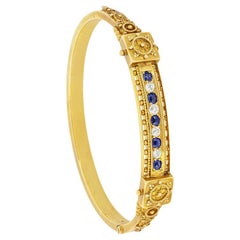 Brazalete victoriano de diamantes y zafiros de 0,50 ct, c1880