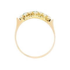 Victorian 0.50ct Emerald and Diamond Triple Cluster Ring, c.1880s