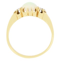 Victorian 0.50ct Opal and Diamond Cluster Ring, c.1880s