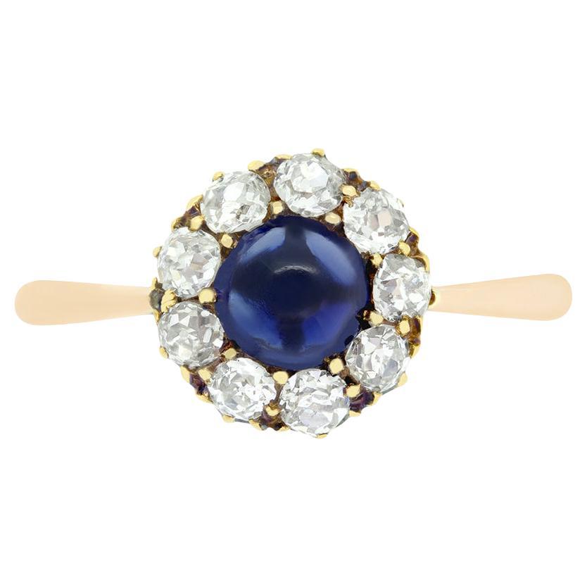 Victorian 0.50ct Sapphire and Diamond Cluster Ring, c.1880s