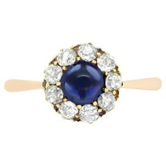Victorian 0.50ct Sapphire and Diamond Cluster Ring, c.1880s