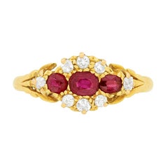 Antique Victorian 0.55 Carat Ruby and Diamond Cluster Ring, circa 1900