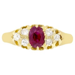 Viktorianischer 0,55ct Rubin- und Diamantring, um 1880