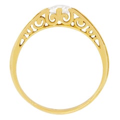 Victorian 0.60ct Diamond Signet Ring, c.1880s