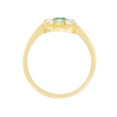 Victorian 0.60ct Emerald and Diamond Cluster Ring, c.1880s