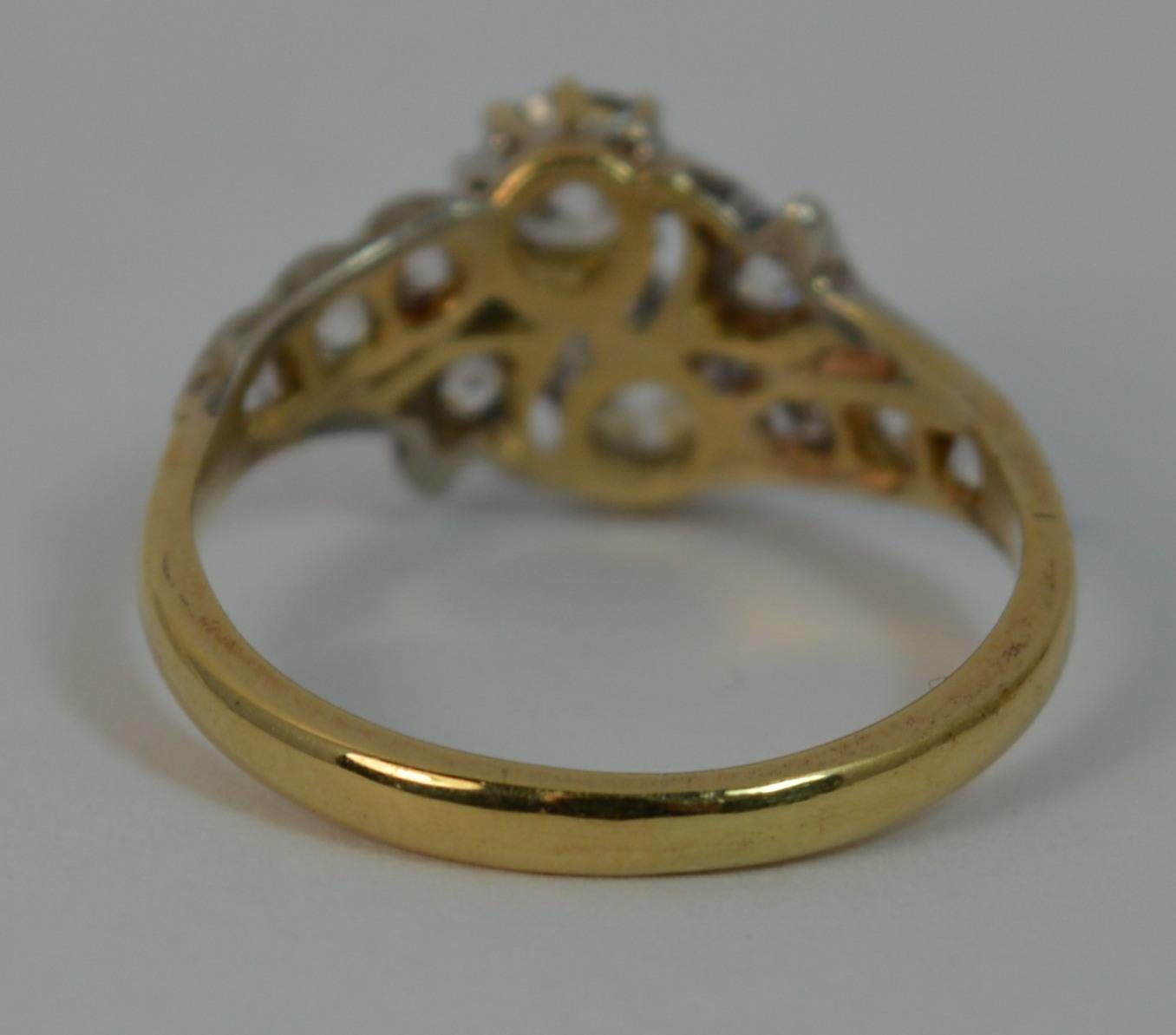 Victorian 0.65 Carat Old Cut Diamond 18 Carat Gold Toi Et Moi Engagement Ring 5