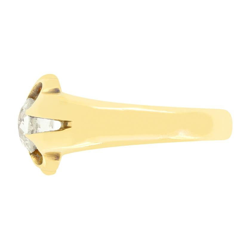 Old European Cut Victorian 0.65ct Yellow Diamond Ring, hallmarked 1887 For Sale