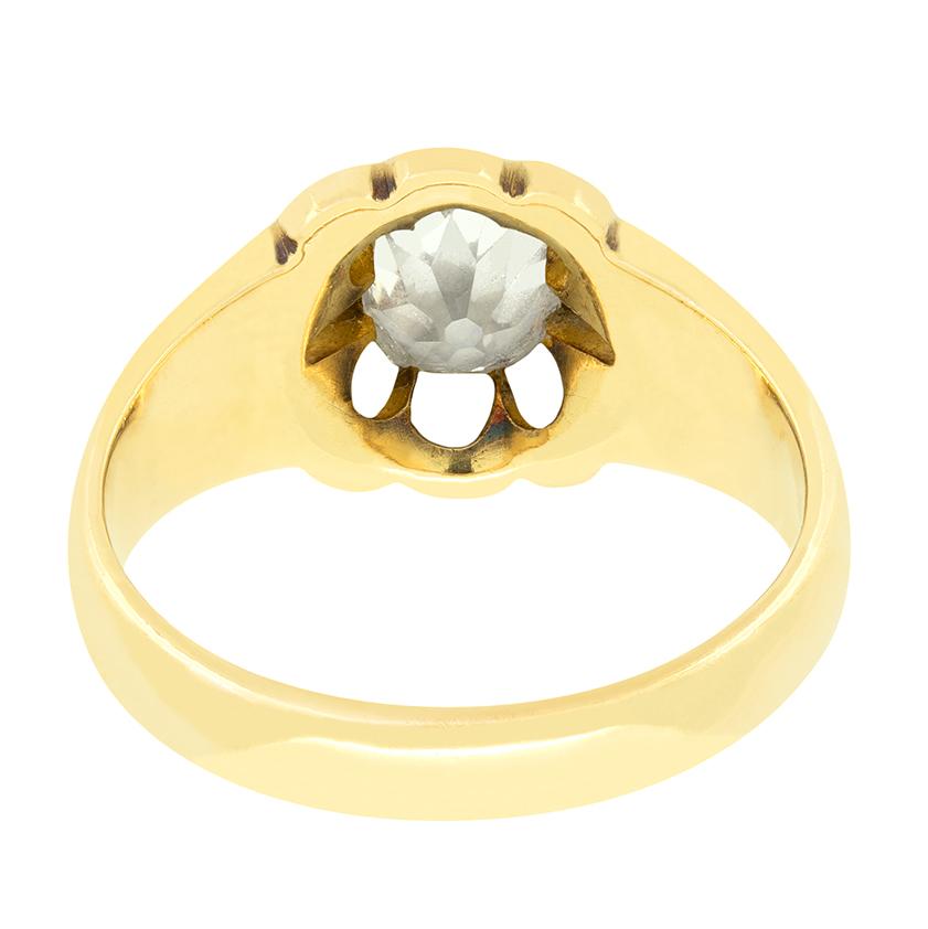 Victorian 0.65ct Yellow Diamond Ring, hallmarked 1887 In Good Condition For Sale In London, GB