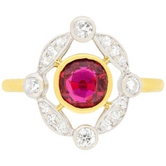 Victorian 0.70 Carat Ruby and Diamond Ring, circa 1900s