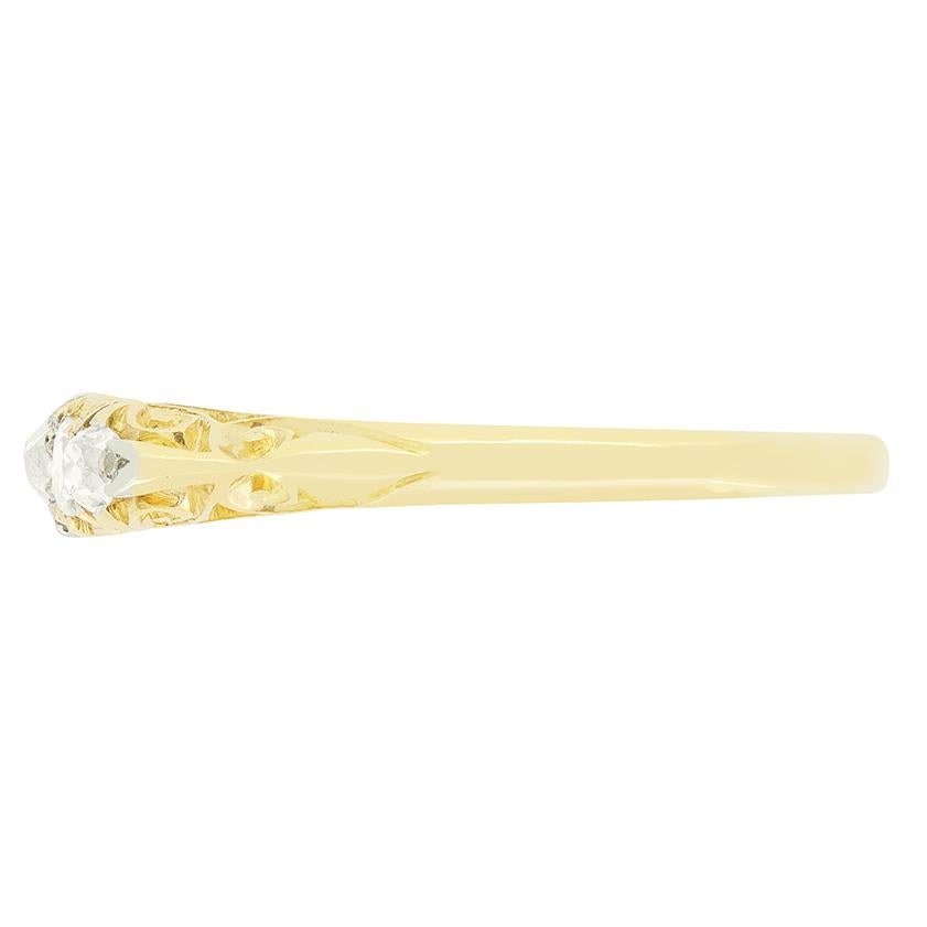 Victorien Broche victorienne à cinq pierres de 0,70 carat, c.1880 en vente