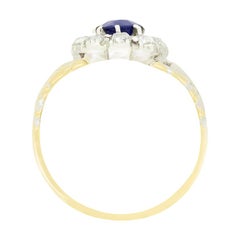 Victorian 0.70ct Sapphire and Diamond Cluster Ring, c.1880s