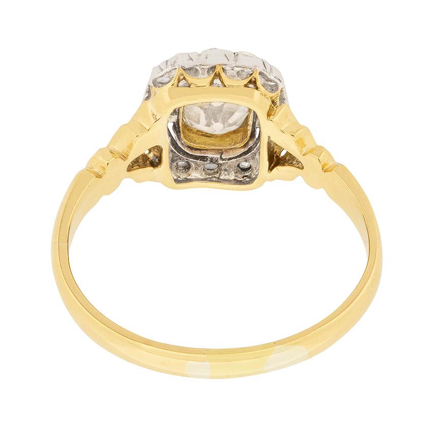 Old Mine Cut Victorian 0.74 Carat Champagne Diamond Engagement Ring, circa 1880s