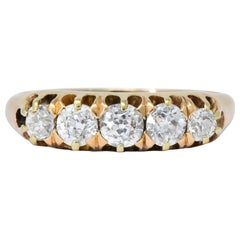 Victorian 0.75 Carat Diamond 14 Karat Gold Stackable Band Ring