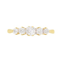 Victorian 0.75 Carat Old Cut Diamond Five-Stone Ring, circa 1890s