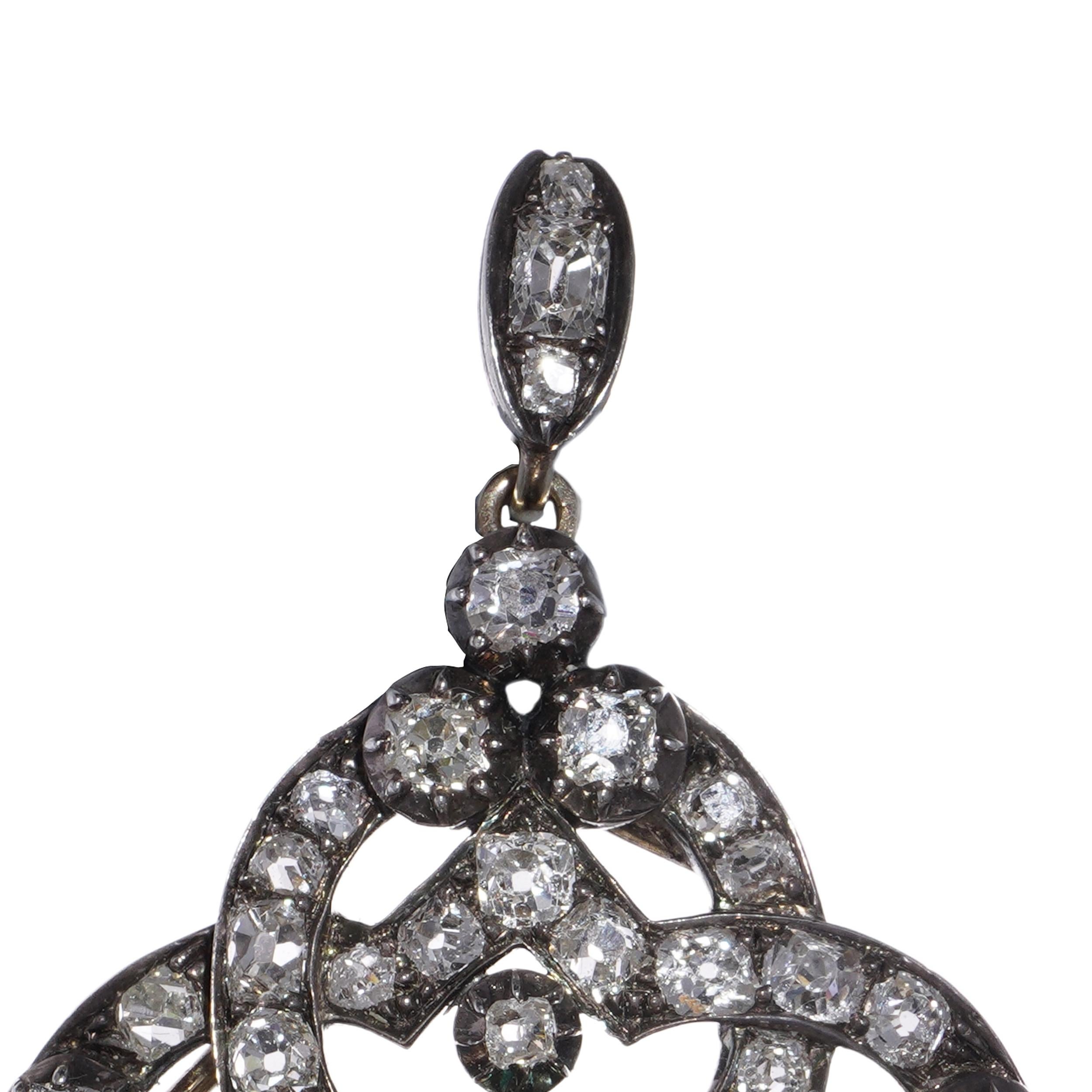 Émeraude victorienne de 0,75 ct et 3,82 ct. Pendentif diamant en or 9kt et argent en vente 4