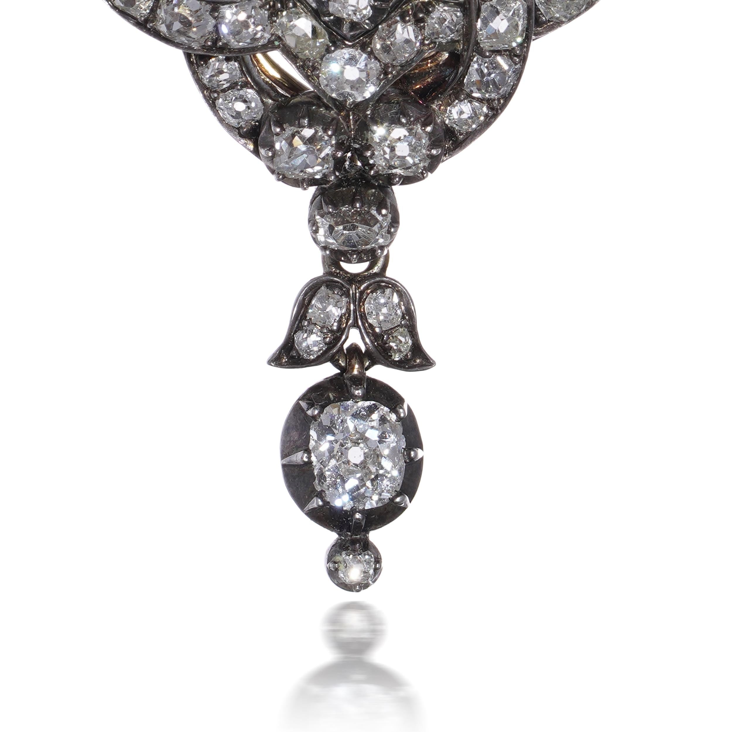 Émeraude victorienne de 0,75 ct et 3,82 ct. Pendentif diamant en or 9kt et argent en vente 5