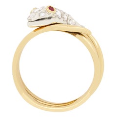 Victorian 0.75ct Diamond Snake Ring, c.1860s