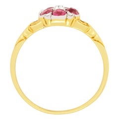 Victorian 0.75ct Ruby and Diamond Cluster Ring, c.1880s