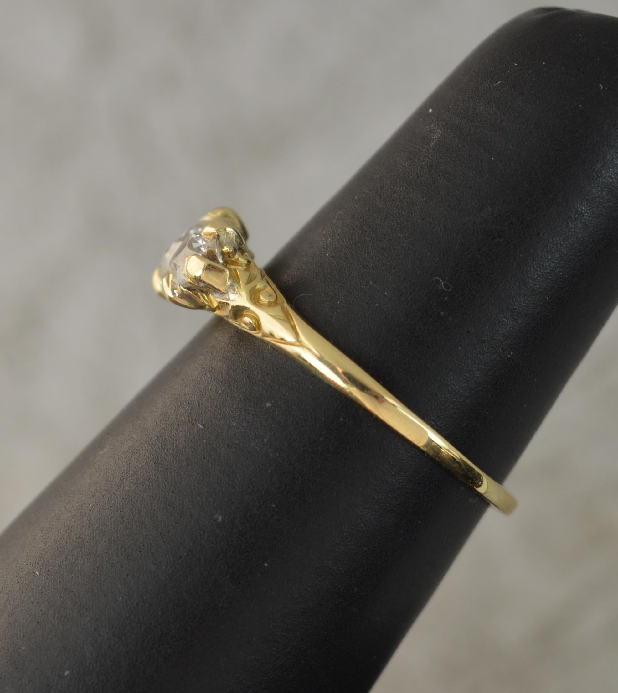 Victorian 0.7ct Old Cut Diamond 18 Carat Gold Trilogy Ring 1