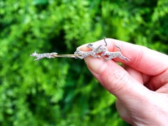 Victorian 0.80 Carat Diamond and Ruby 9k Yellow Gold Pin Brooch Circa 1880