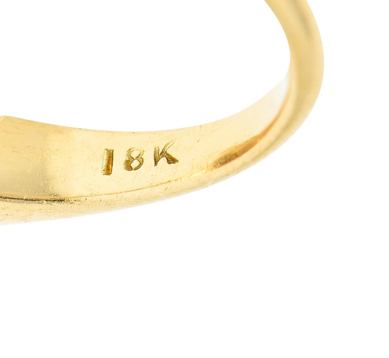 viktorianischer Ring aus 18 Karat Gold mit 0,80 Karat Diamant im alten Minenschliff und Naturperlen im Angebot 1