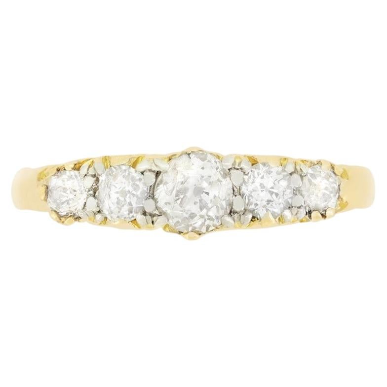 Victorian 0.80ct Diamond Five Stone Ring, c.1880s