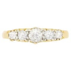 Victorian 0.80ct Diamond Five Stone Ring, c.1880s
