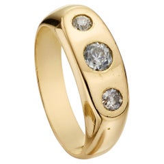 Victorian 0.80ct Old Mine-Cut Diamond Gypsy Ring in 18K Yellow Gold