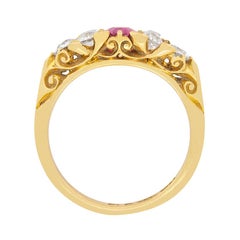Victorian 0.80ct Pink Sapphire and Diamond Ring, c.1880s