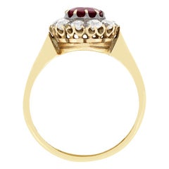 Victorian 0.80ct Ruby and Diamond Cluster Ring, c.1880s