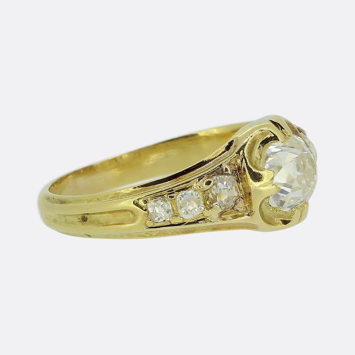 Viktorianischer 0,85 Karat Diamantring (Alteuropäischer Brillantschliff) im Angebot